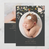 Eenvoudige aankondiging van geboorte van wilde blo (Voorkant / Achterkant)