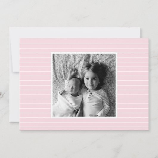 Eenvoudige aankondiging van geboorte zijkant (Achterkant)