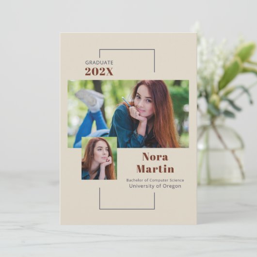 Eenvoudige aankondiging van het Afstuderen Auburn  (Staand voorkant)