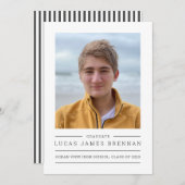 Eenvoudige aankondiging van het Afstuderen Elegant (Voorkant / Achterkant)