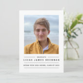 Eenvoudige aankondiging van het Afstuderen Elegant (Staand voorkant)