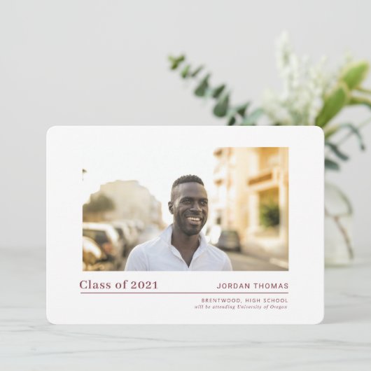 Eenvoudige aankondiging van het Afstuderen op de m (Staand voorkant)