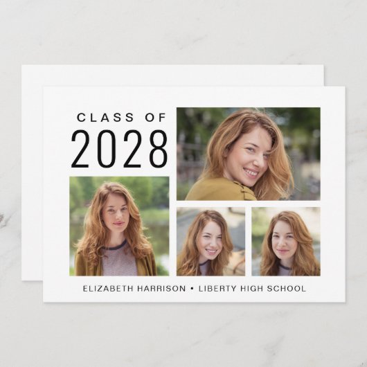 Eenvoudige aankondiging van het Afstuderen Photo C (Voorkant / Achterkant)