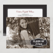 Eenvoudige aankondiging van het Afstuderen van de  (Voorkant / Achterkant)