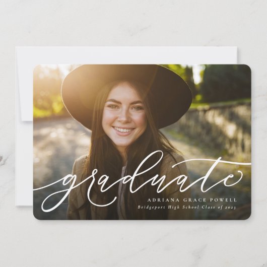 Eenvoudige aankondiging van het afstuderen van de  (Voorkant)