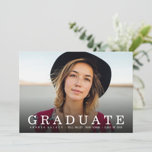 Eenvoudige aankondiging van het Afstuderen van de  (Staand voorkant)