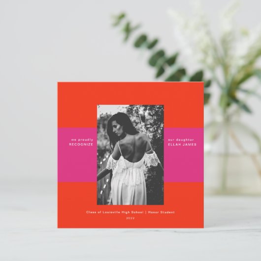 Eenvoudige aankondiging van het afstuderen van de (Staand voorkant)