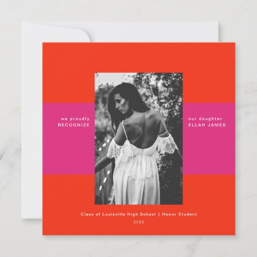 Eenvoudige aankondiging van het afstuderen van de  (Voorkant)