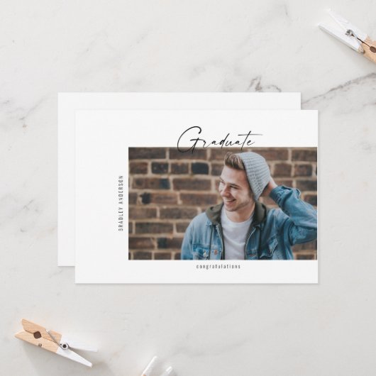 Eenvoudige aankondiging van het Afstuderen van de  (Voorkant / Achterkant in situ)