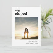 Eenvoudige aankondiging van het fotohuwelijk (Staand voorkant)