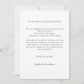 Eenvoudige aankondiging van het fotohuwelijk (Achterkant)