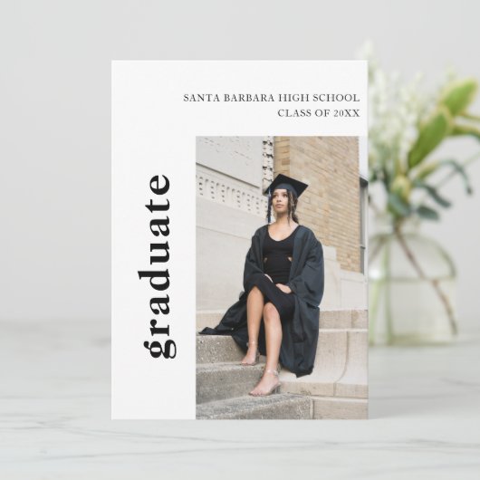 Eenvoudige aankondiging van het moderne Afstuderen (Staand voorkant)