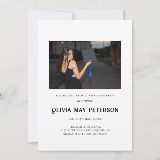 Eenvoudige aankondiging van het moderne Afstuderen (Achterkant)