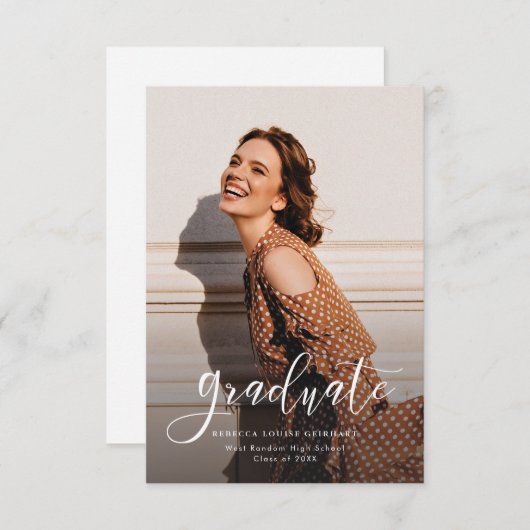 Eenvoudige aankondiging van het moderne Afstuderen (Voorkant / Achterkant)