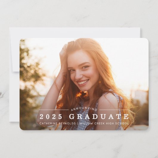 Eenvoudige aankondiging van het moderne Afstuderen (Voorkant)