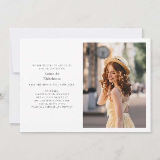 Eenvoudige aankondiging van het moderne Afstuderen (Achterkant)