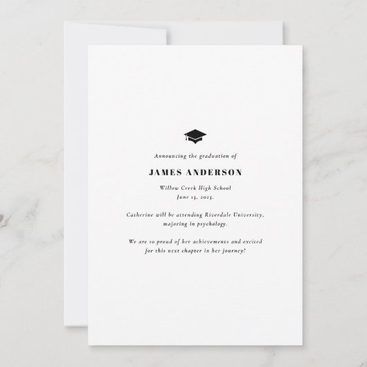 Eenvoudige aankondiging van het moderne Afstuderen (Achterkant)