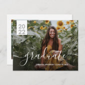 Eenvoudige aankondiging van het moderne Afstuderen (Voorkant / Achterkant)