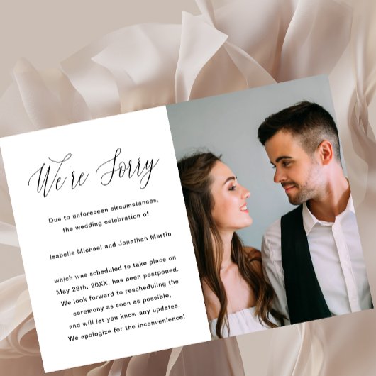 Eenvoudige aankondiging van het uitstel van het hu