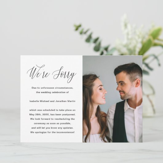 Eenvoudige aankondiging van het uitstel van het hu (Staand voorkant)