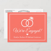 Eenvoudige aankondiging van het Verloving van de M (Voorkant / Achterkant)