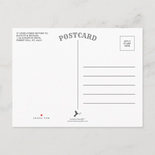 Eenvoudige aankondiging van het Verloving van de M (Achterkant)