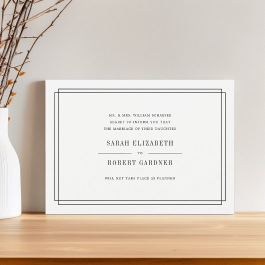 Eenvoudige aankondiging van huwelijksannulering