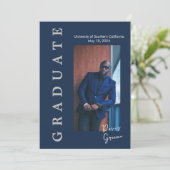 Eenvoudige aankondiging van Navy Photo Afstuderen (Staand voorkant)