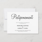 Eenvoudige aankondiging van uitstellen van weddens (Voorkant)