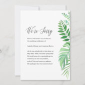 Eenvoudige aankondiging van uitstellen van weddens (Voorkant)