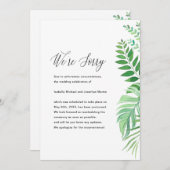 Eenvoudige aankondiging van uitstellen van weddens (Voorkant / Achterkant)