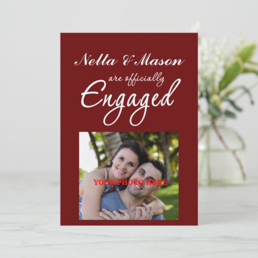Eenvoudige aankondiging van Verloving-foto (Staand voorkant)