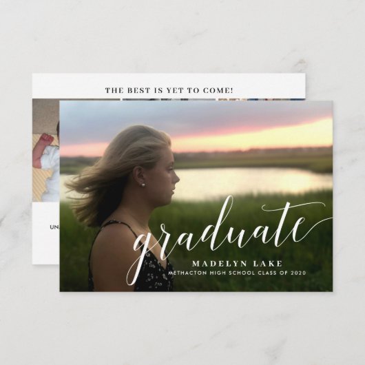 Eenvoudige aankondigingen van afstuderen aan het f (Voorkant / Achterkant)