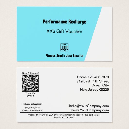 Eenvoudige Aanpasbare Atleet Promo Gift Voucher Ka Visitekaartje (Voorkant /achterkant)