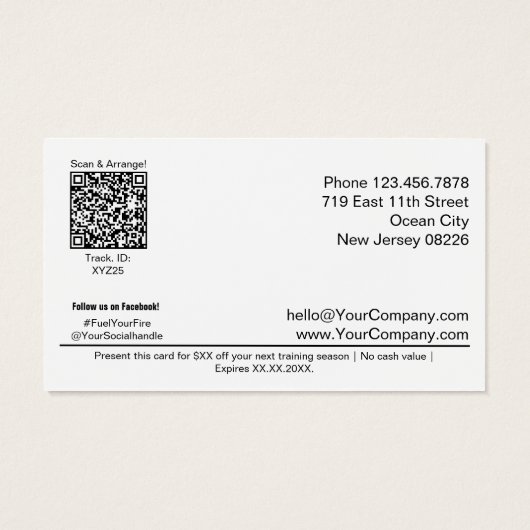 Eenvoudige Aanpasbare Atleet Promo Gift Voucher Ka Visitekaartje (Achterkant)
