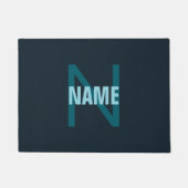 Eenvoudige Aanpasbare Monogram Naam Deurmat (Voorkant)