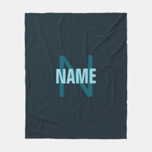 Eenvoudige Aanpasbare Monogram Naam Fleece Deken
