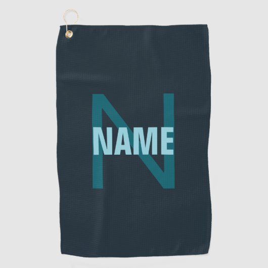 Eenvoudige Aanpasbare Monogram Naam Golfhanddoek (Voorkant)