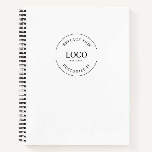 Eenvoudige aanpasbare QR CODE Logo website Promoti Notitieboek (Voorkant)