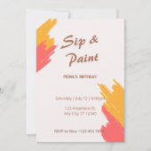 Eenvoudige aanpasbare sip-en-schilderfeestuitnodig kaart (Voorkant)