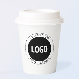 Eenvoudige Aanpasbare Tekst & Uw Logo of Afbeeldin Papieren Bekers