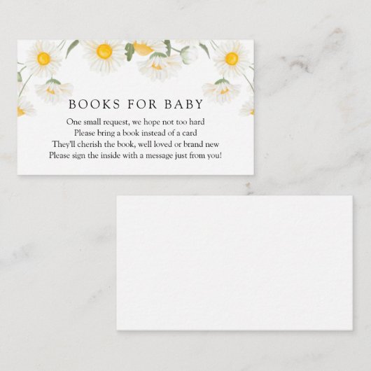 Eenvoudige aanvraag voor Baby van Rustic Daisy Flo Informatiekaartje (Voorkant / Achterkant)