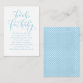 Eenvoudige aanvraag voor een blauw Baby shower-Bij Informatiekaartje (Voorkant / Achterkant)