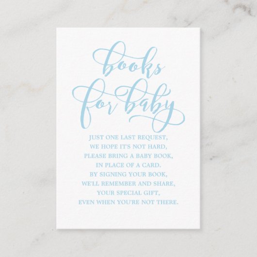 Eenvoudige aanvraag voor een blauw Baby shower-Bij Informatiekaartje (Voorkant)