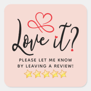 Eenvoudige aanvraag voor Review Vierkante Sticker