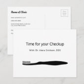 Eenvoudige aanwijzingsherinnering tandenborstel briefkaart (Voorkant / Achterkant)
