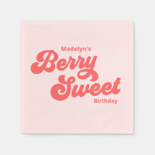 Eenvoudige aardbei Berry Sweet Birthday Summer Servet