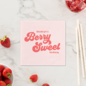 Eenvoudige aardbei Berry Sweet Birthday Summer Servet (Insitu)