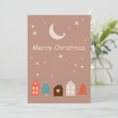 Eenvoudige aardetoon Vrolijk Kerstfeest Feestdagenkaart (Staand voorkant)