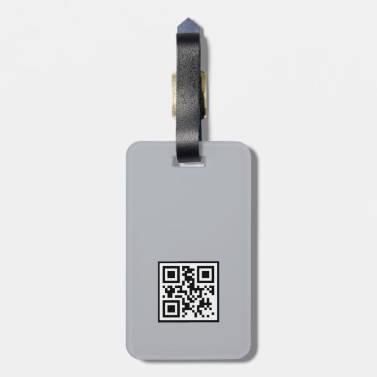 Eenvoudige Abstracte accenten Initialen QR Code Bagagelabel (Achterkant verticaal)